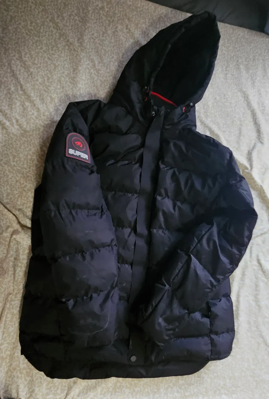 Black Hooded Puffer Jacket