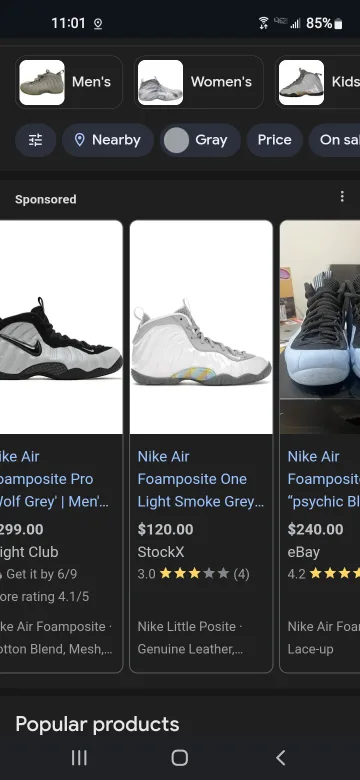 Nike Air FOAMPOSITE One Light smoke grey (Ps) image indicator(3)