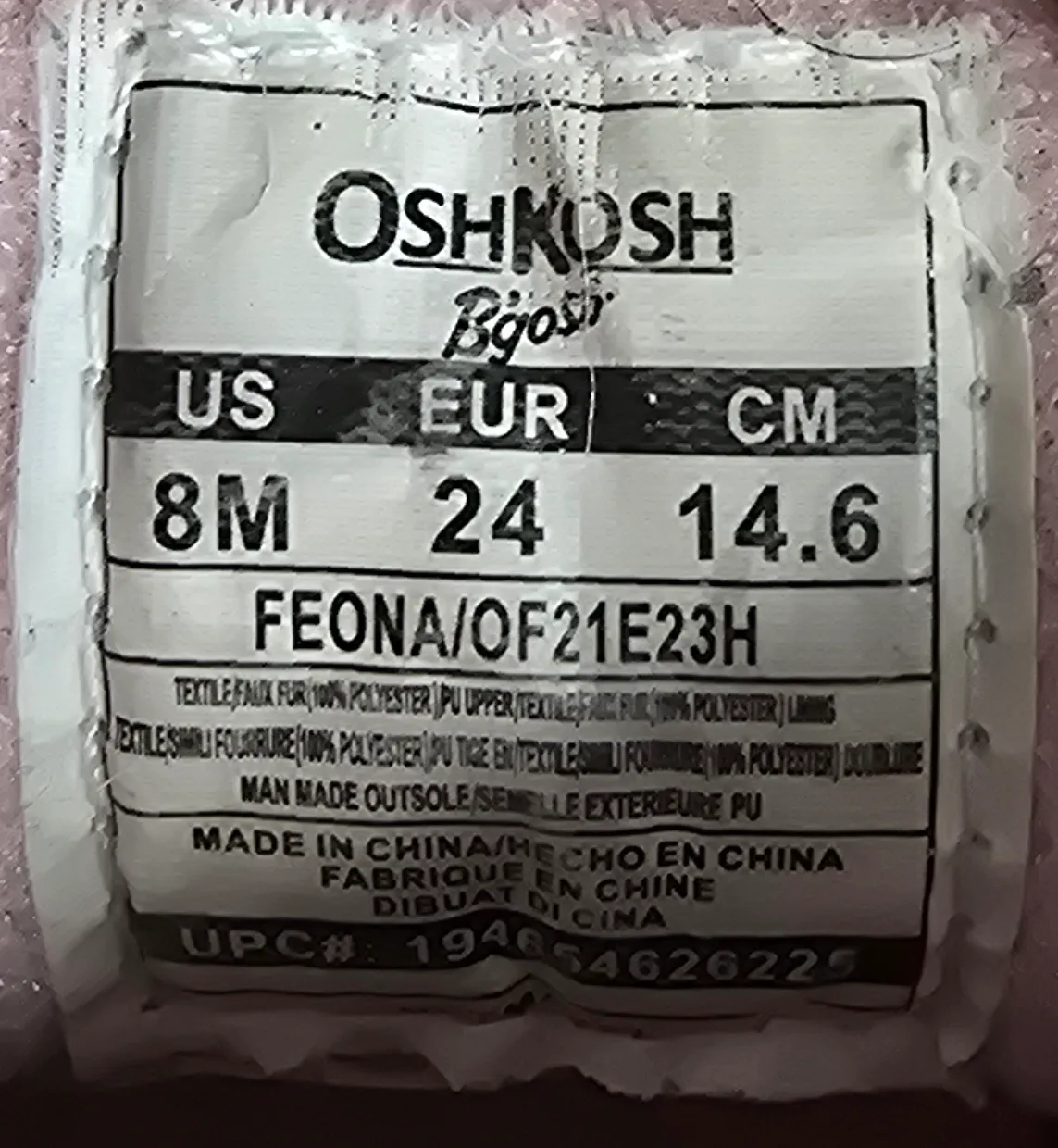 Oshkosh B'gosh Pink High-Top Sneakers - Size 8M image indicator(2)