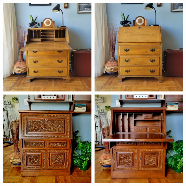 Antique Solid Wood Drop-Down Secretary Desks (Delivery Available thumbnail