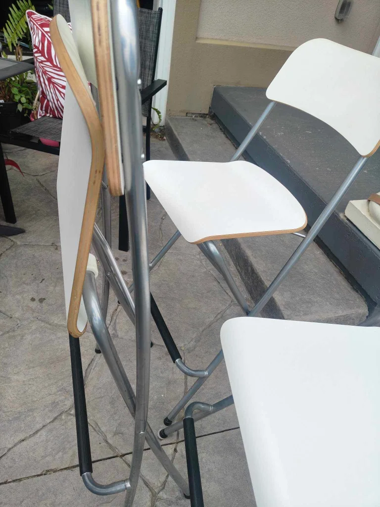 3x IKEA White Folding Chairs or Bar Stools image indicator(6)
