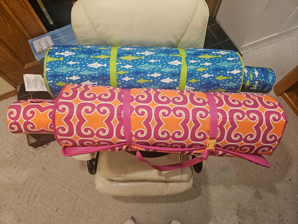 kids sleeping/camping pad with pillow