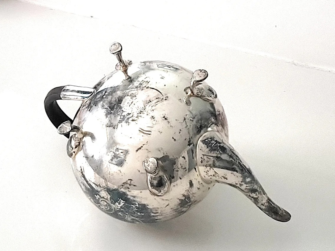 Antique silver plated Teapot. Civic trademark. England image indicator(4)