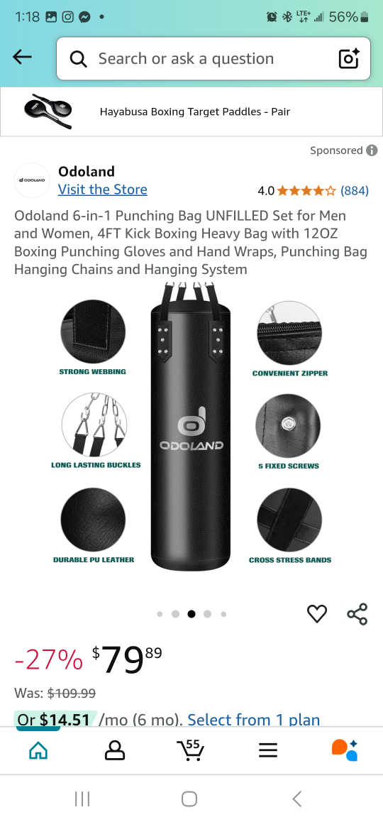 Oodoland 6-in-1 Punching Bag
