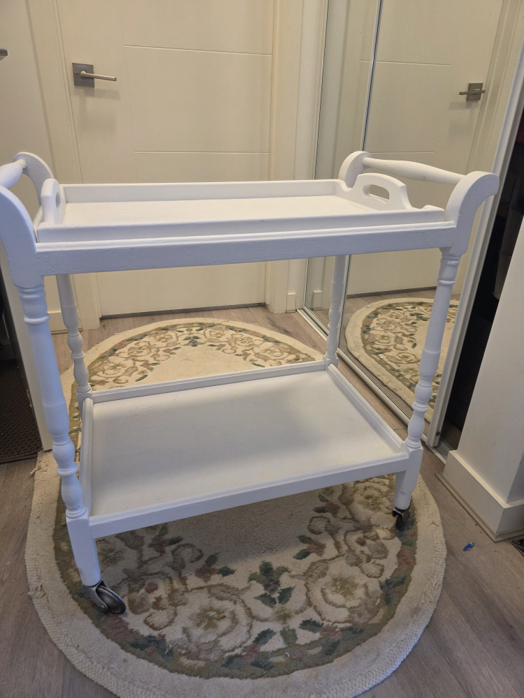 White Vintage Trolley Serving Cart