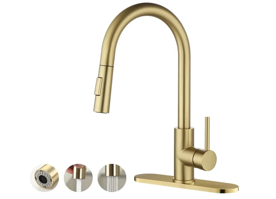 Brand New Gold Pull Out Kitchen Faucet For Sale thumbnail