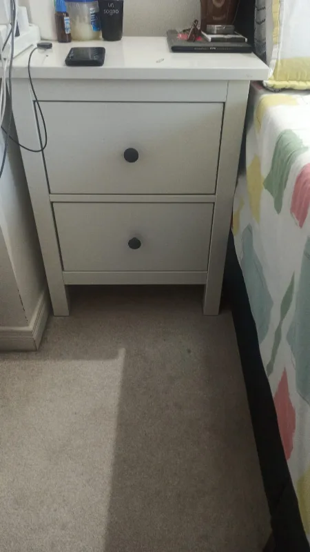White 2-Drawer Bedside Table thumbnail