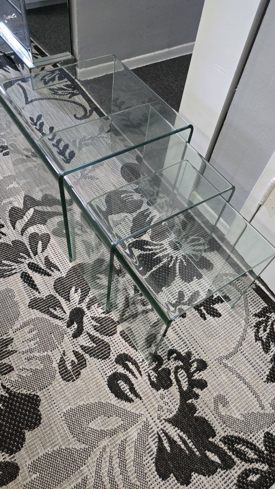 Glass Nesting Tables - Set of 3