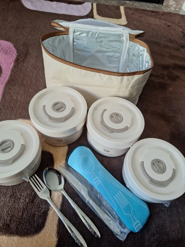 NEW Set of Insulated Microwave-Safe Lunchbox Containers image indicator(6)