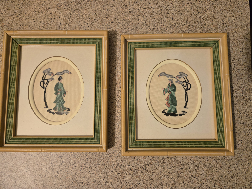 Pair of Embroidery Framed Pictures