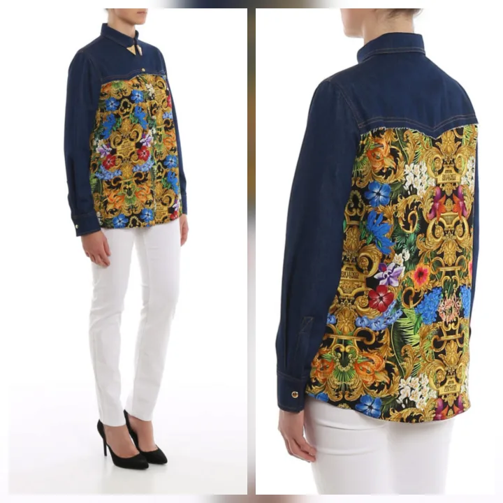 Versace Jeans Couture Baroque Shirt/Overshirt Jacket Size 6 image indicator(3)