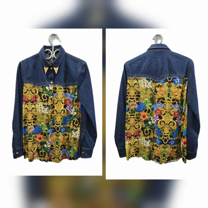 Versace Jeans Couture Baroque Shirt/Overshirt Jacket Size 6 image indicator(6)
