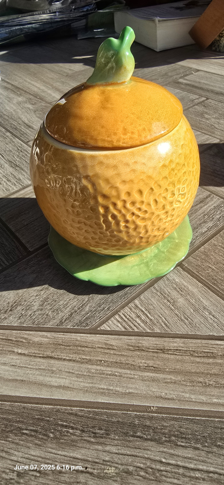 Vintage Goebel Orange Sugar Bowl - photo 2
