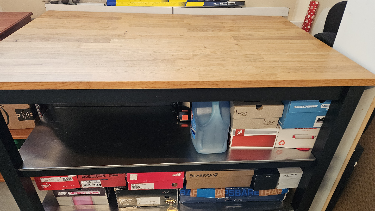 Ikea Wood Countertop island with stainless shelves - photo 4