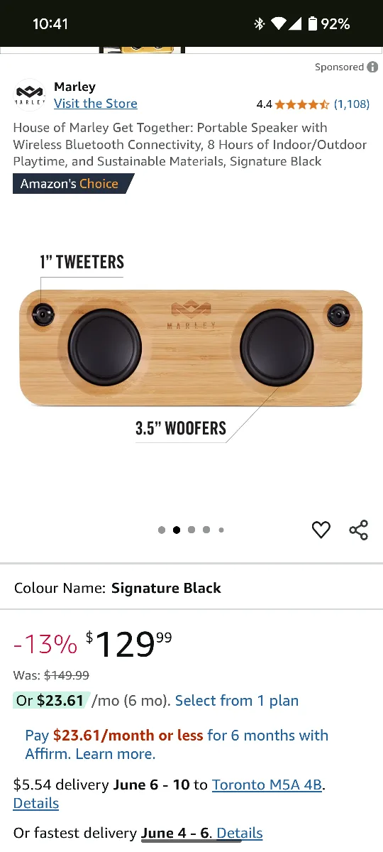 House of Marley Portable Speaker, Wireless Bluetooth image indicator(6)