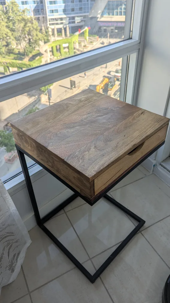 Wooden Side Table with Drawer thumbnail