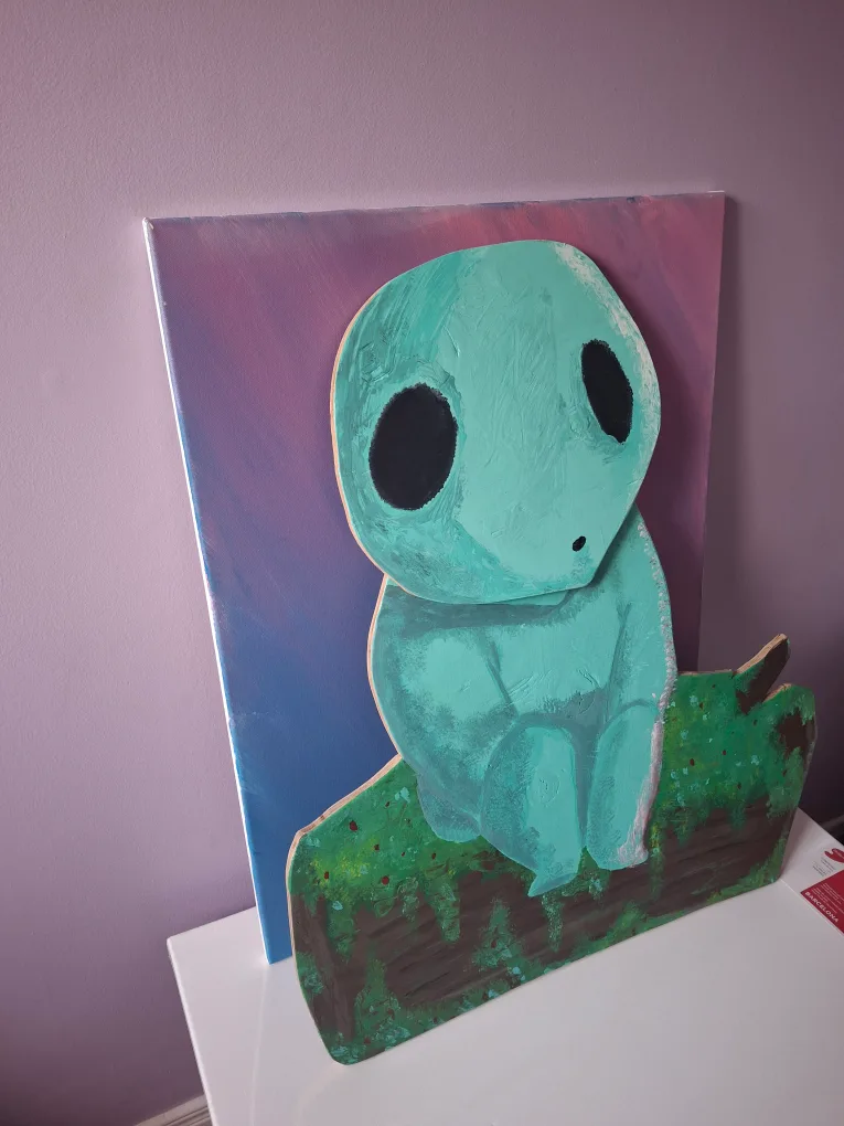 Handmade Kodama Spirit Painting on wood image indicator(4)