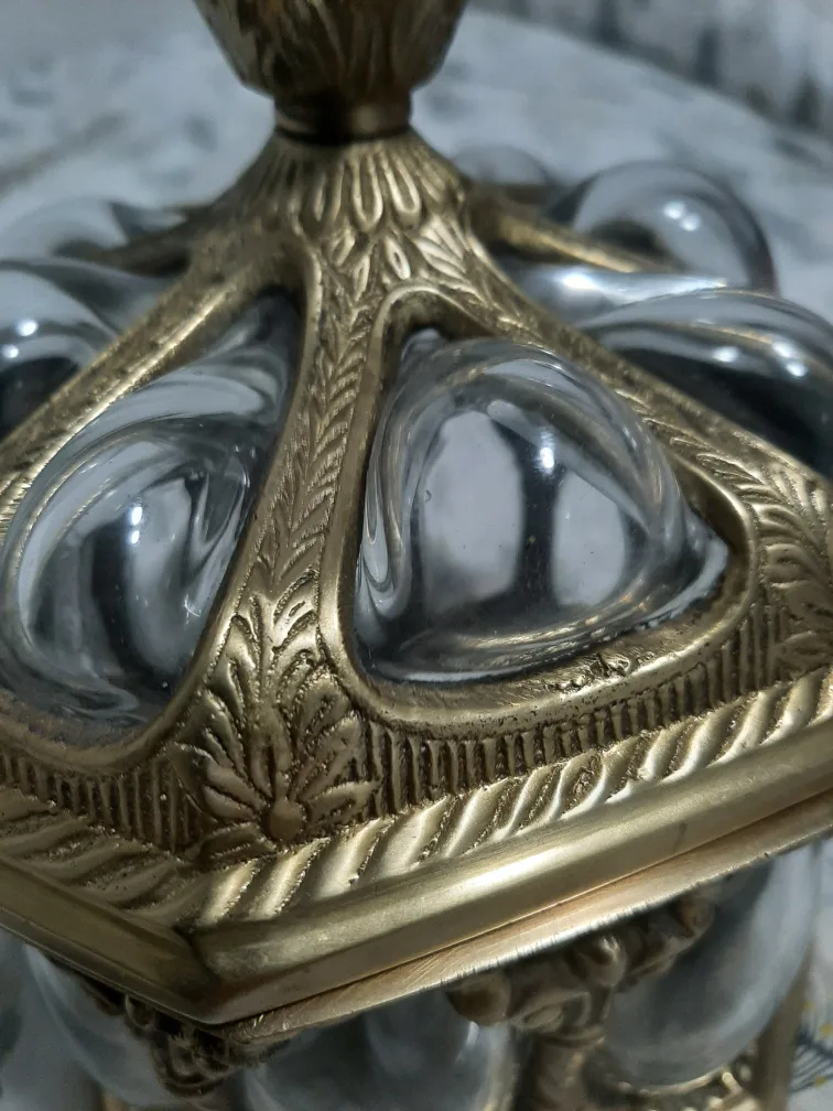 Decorative Blown Glass & Brass Jar image indicator(5)