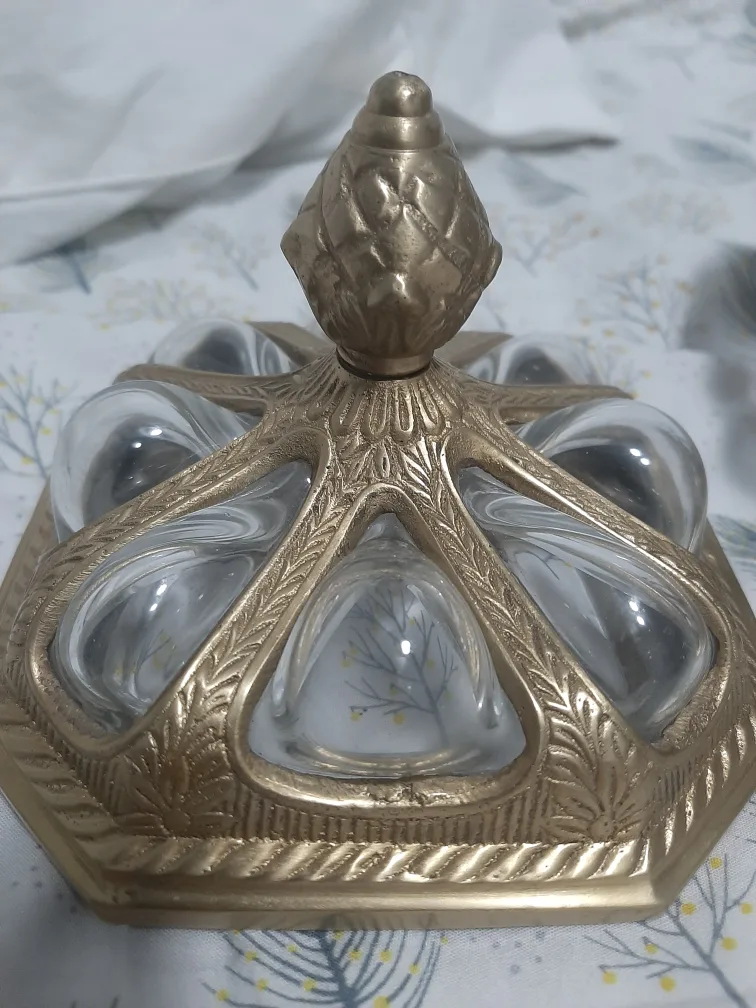 Decorative Blown Glass & Brass Jar image indicator(7)