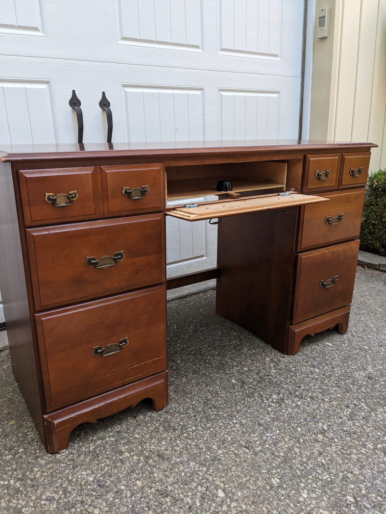 Vintage Solid Wood Desk With 7 Drawers - photo 5