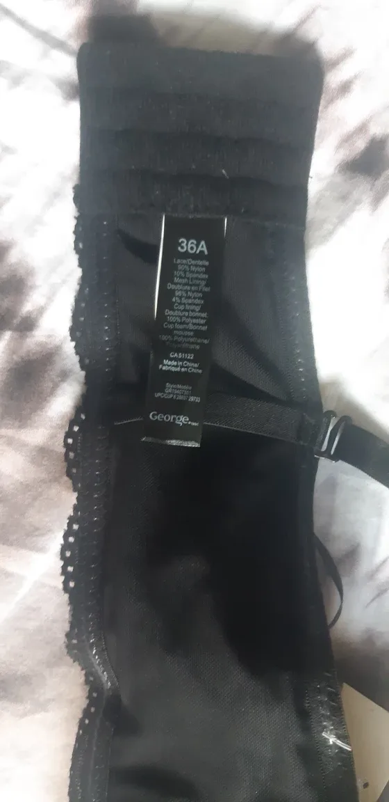 NEW George Black Lace Bra - Size 36A image indicator(4)