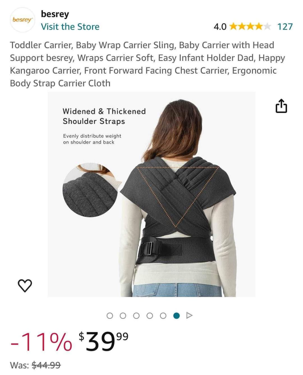 Besrey Baby Carrier Wrap Sling - photo 2