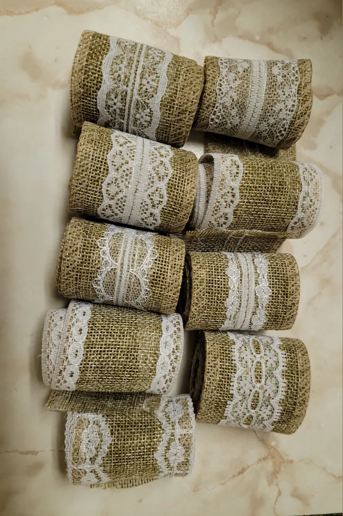Lace and Burlap Ribbon Rolls image indicator(2)
