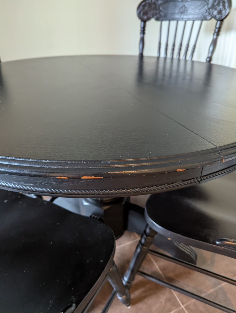Black Round Dining Table with 4 Chairs - photo 3