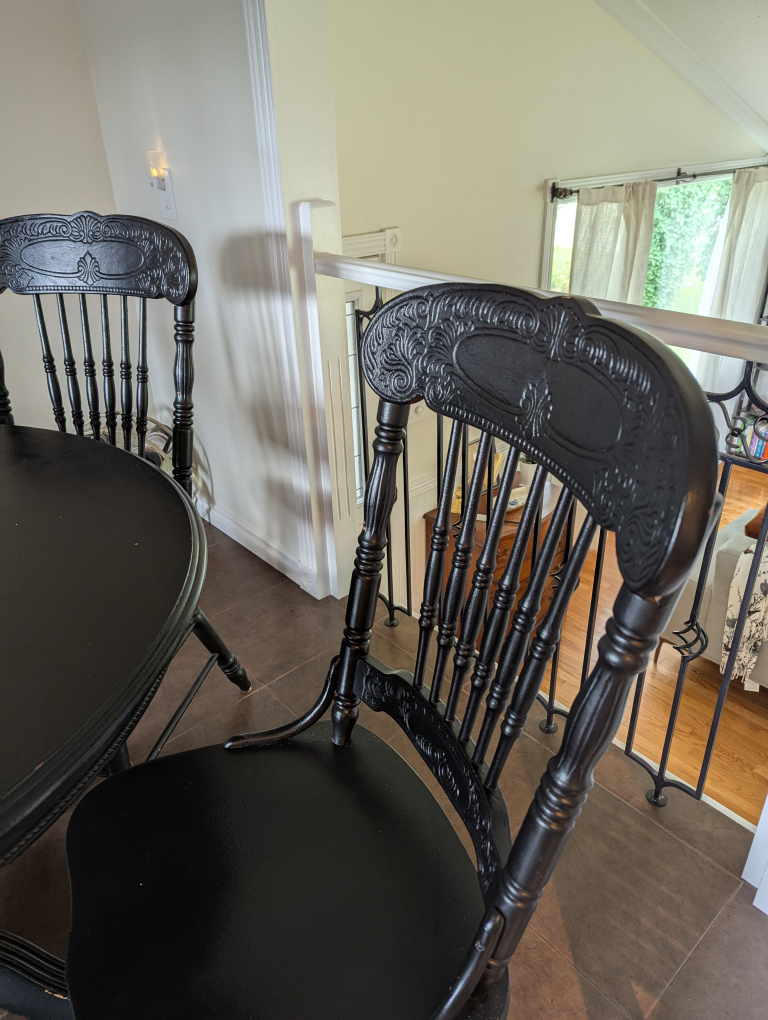 Black Round Dining Table with 4 Chairs - photo 4