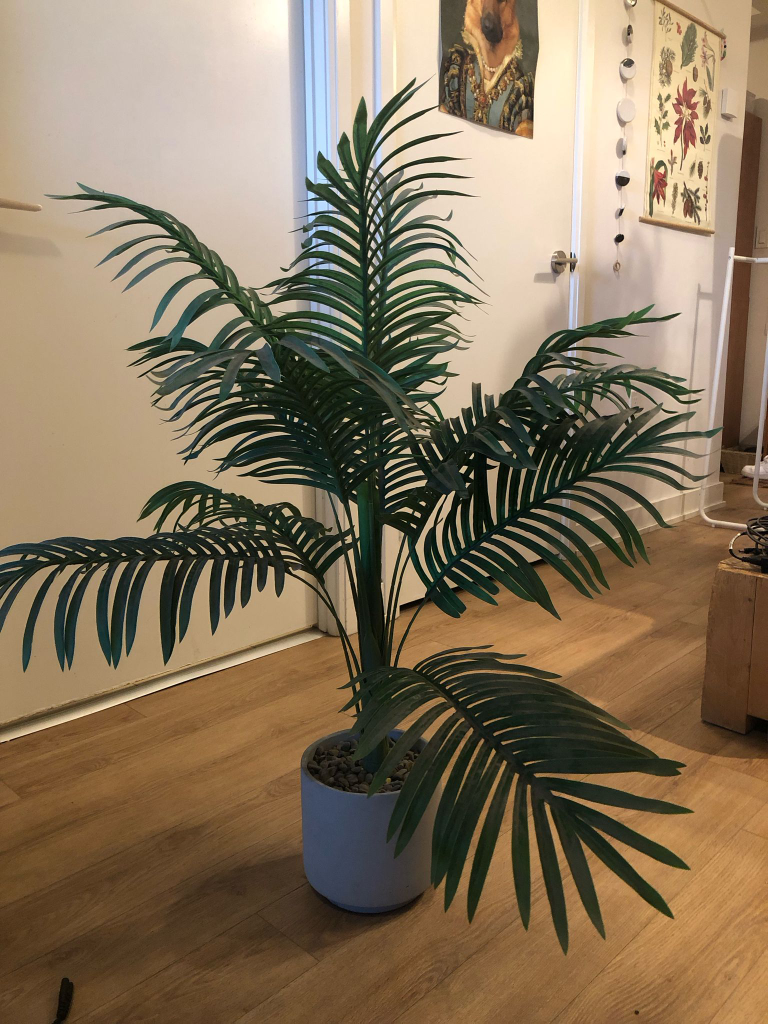 Faux Palm Tree In Woven Basket - photo 3