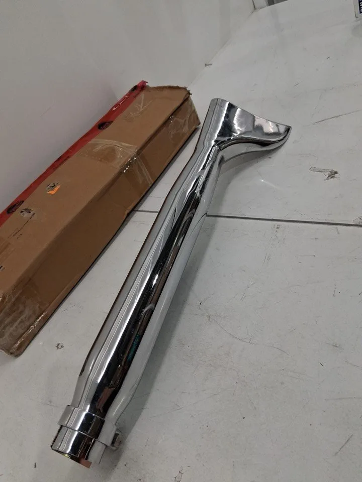 Universal Motorcycle Shark Fin Chrome Exhaust Muffler Tube - 21" image indicator(8)