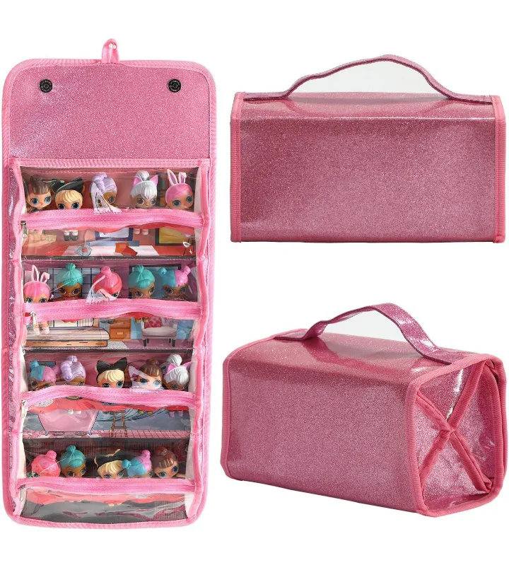 NEW!   Pink Sparkly Doll Storage Case thumbnail