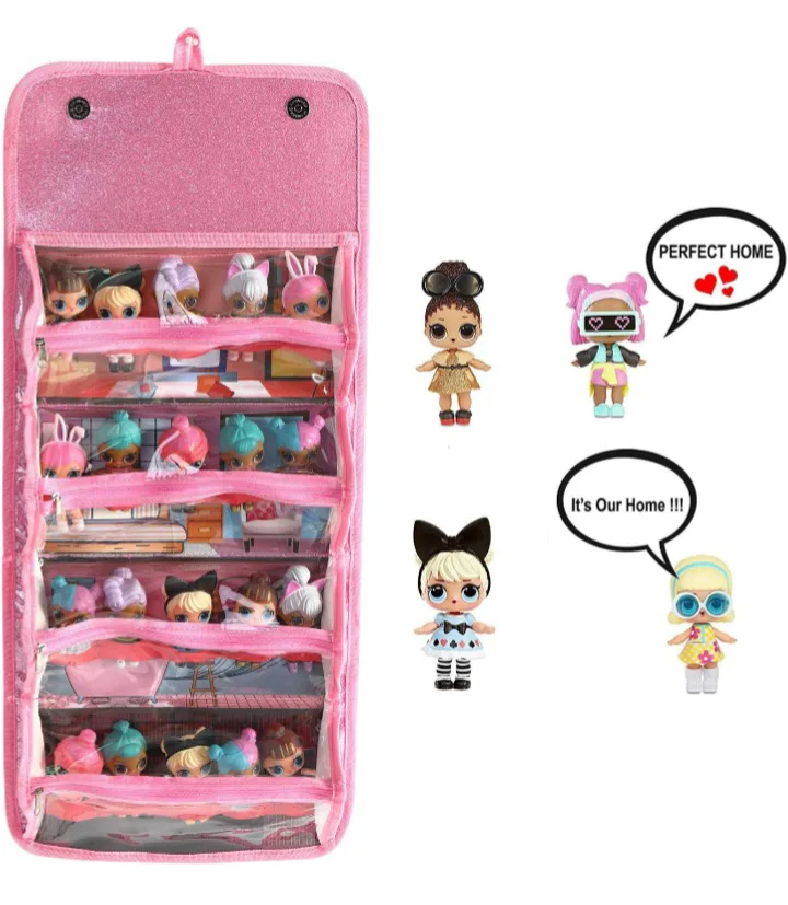 NEW!   Pink Sparkly Doll Storage Case image indicator(4)
