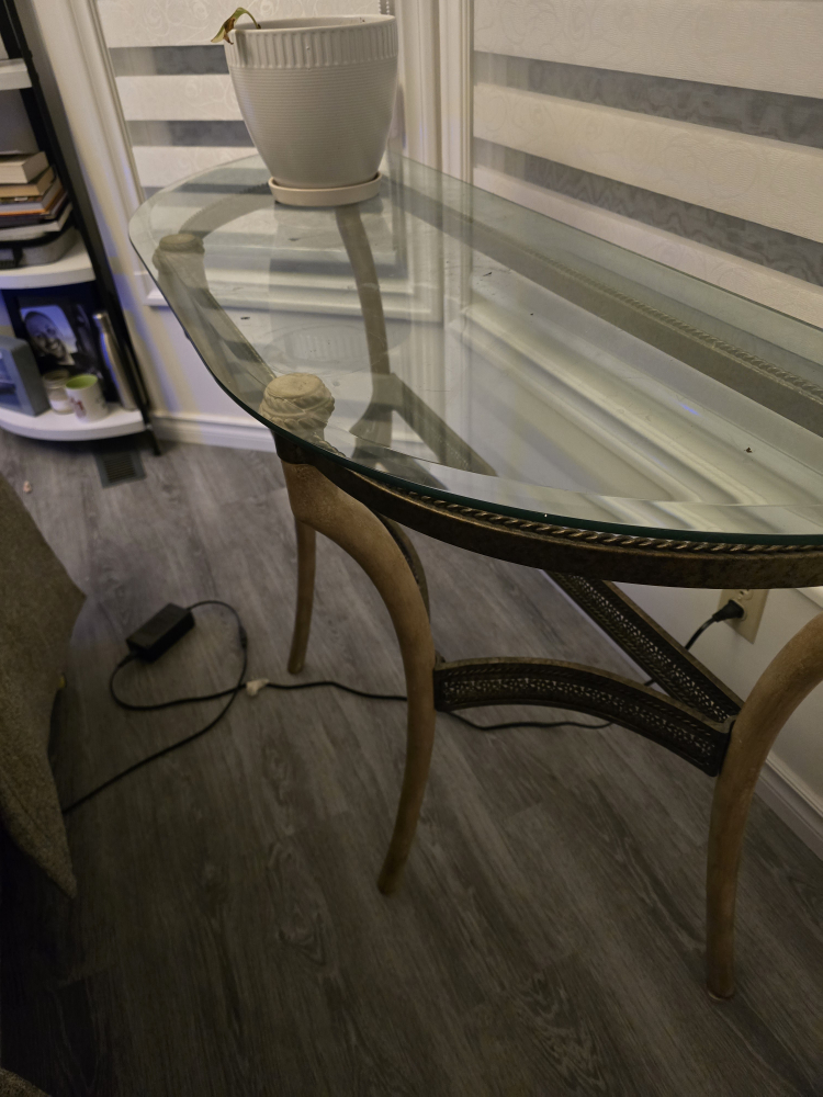 Curved Glass Top Console Table - photo 2