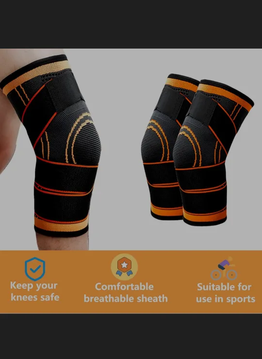 Vitoki Knee Support Sleeves – 2 Pack, Medium, Orange🧡 thumbnail