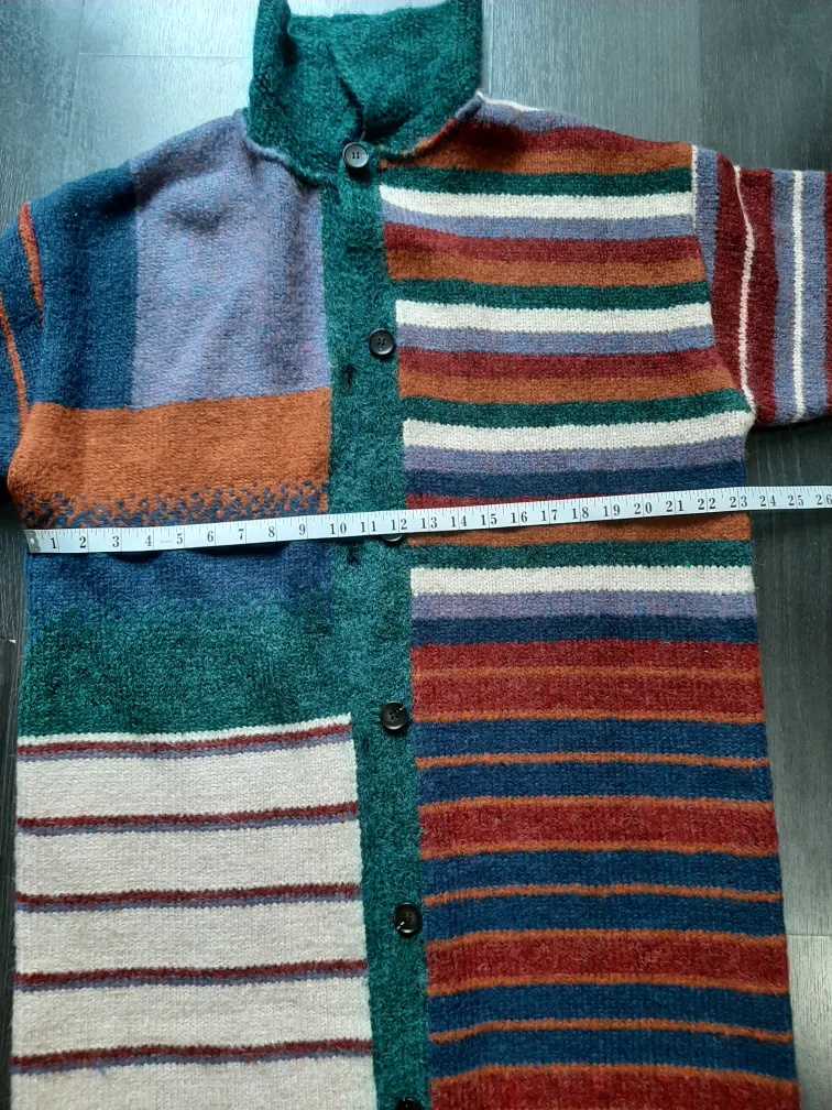 Helloo Eat patchwork knit cardigan image indicator(3)