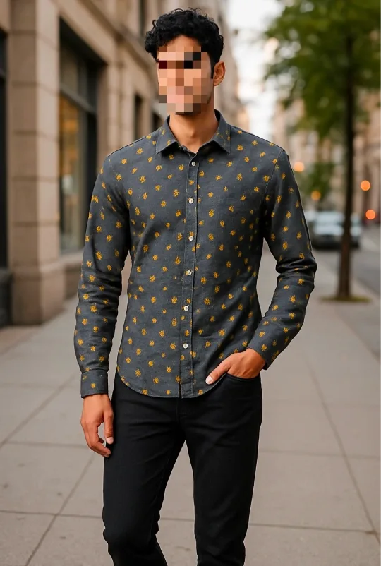 Grey Floral Button Up Shirt thumbnail