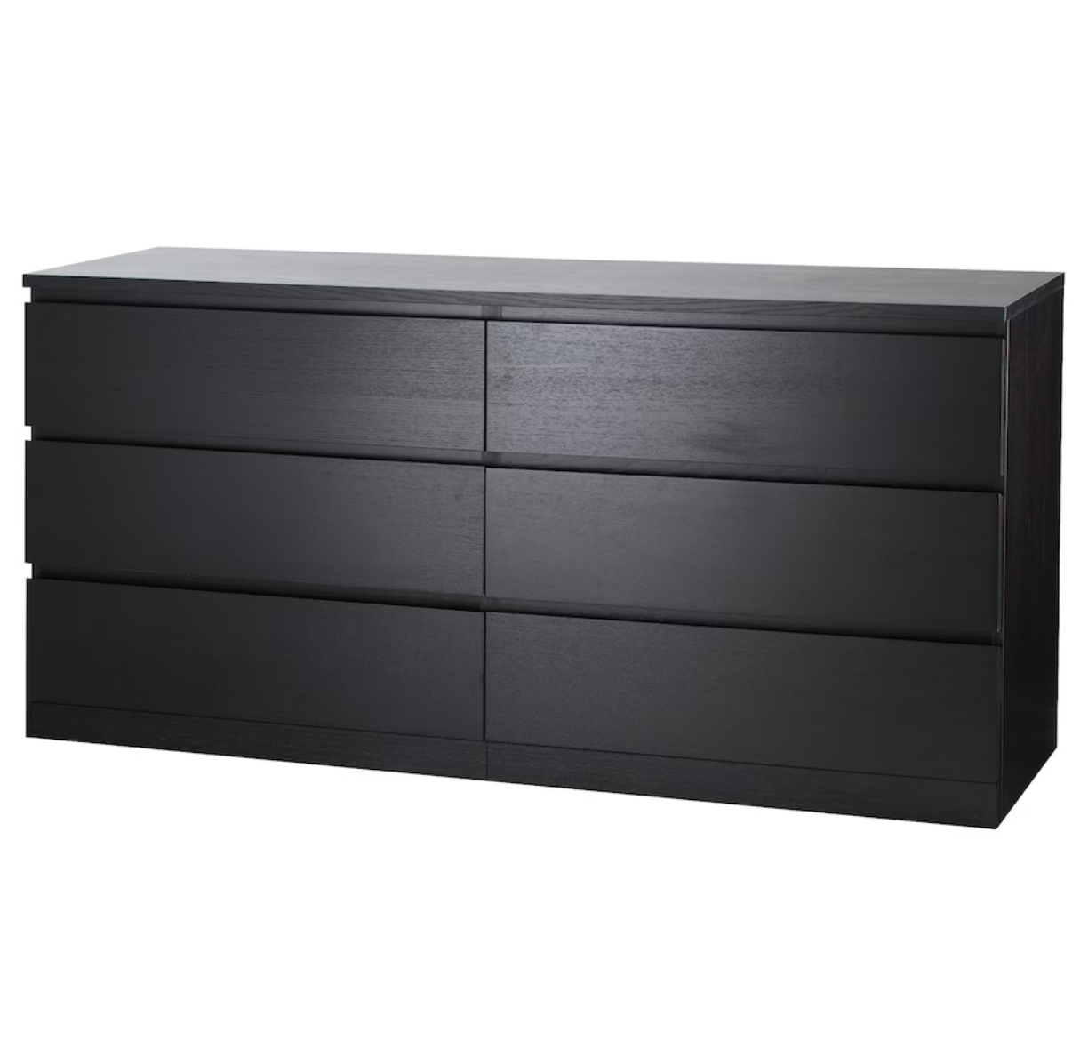 IKEA Malm 6-Drawer Black Dresser
