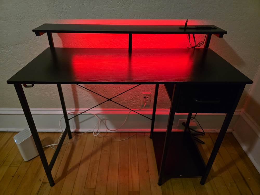 Computer Gaming Desk with RGB LED & Drawer - photo 3