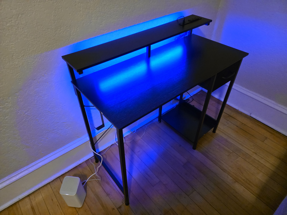Computer Gaming Desk with RGB LED & Drawer - photo 5
