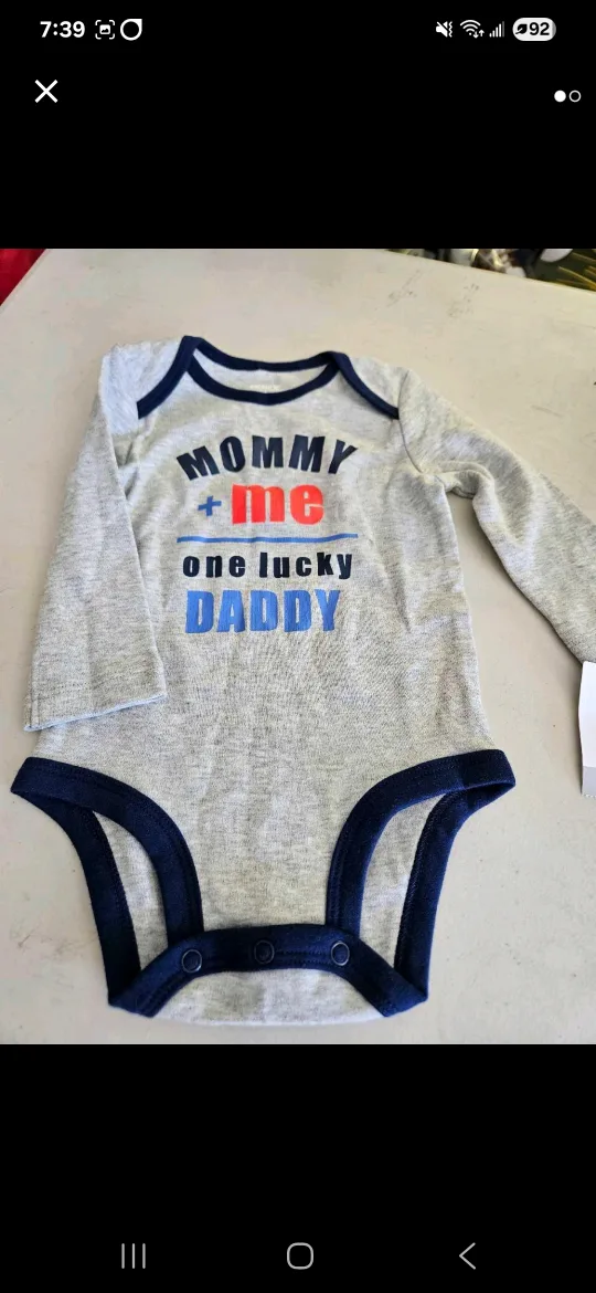 Baby Onesie - Mommy + Me One Lucky Daddy thumbnail