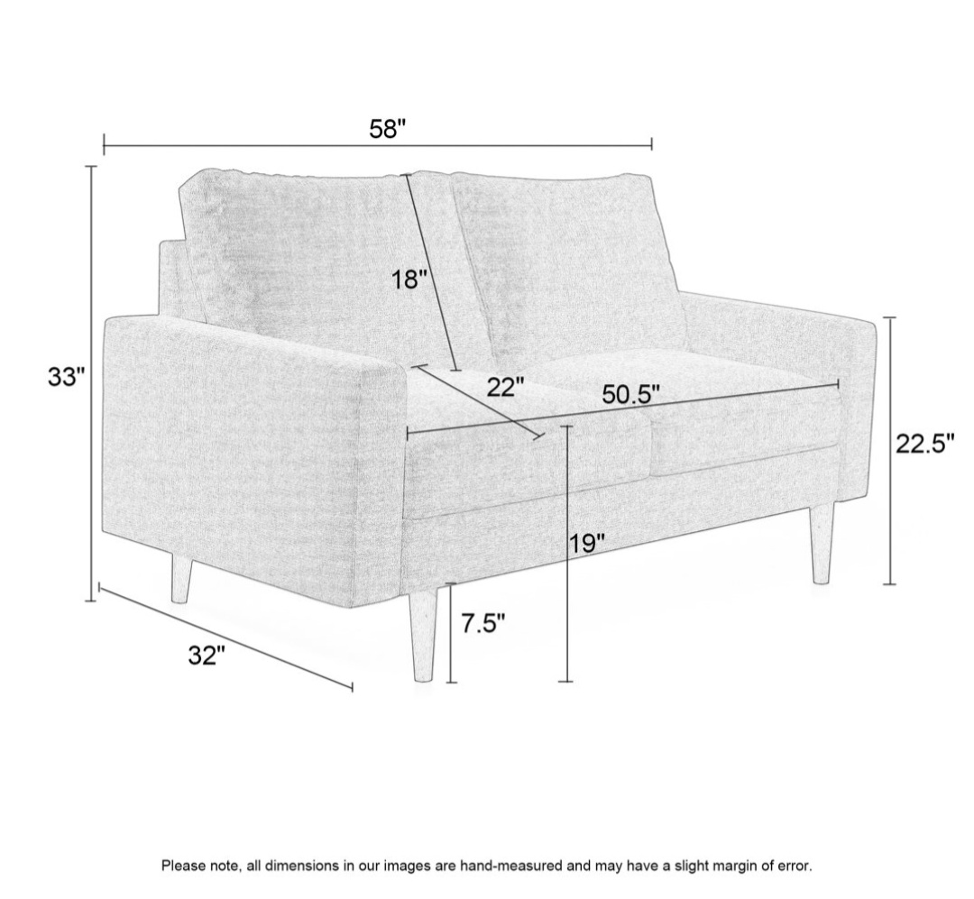 Brown Leather Loveseat Sofa - photo 2
