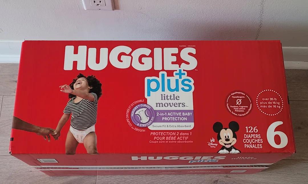 Huggies Plus Little Movers Diapers, Size 6 (126 count) thumbnail