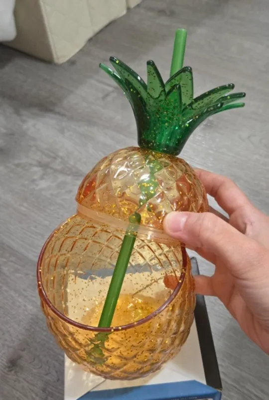Pineapple Tumbler with Straw image indicator(2)
