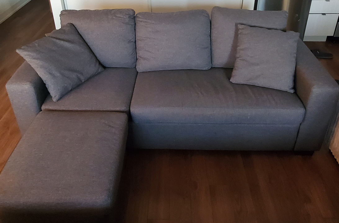 Grey Sectional Sofa with Ottoman - photo 2