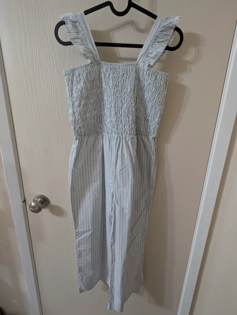 Carter's Blue and White Striped Jumpsuit thumbnail