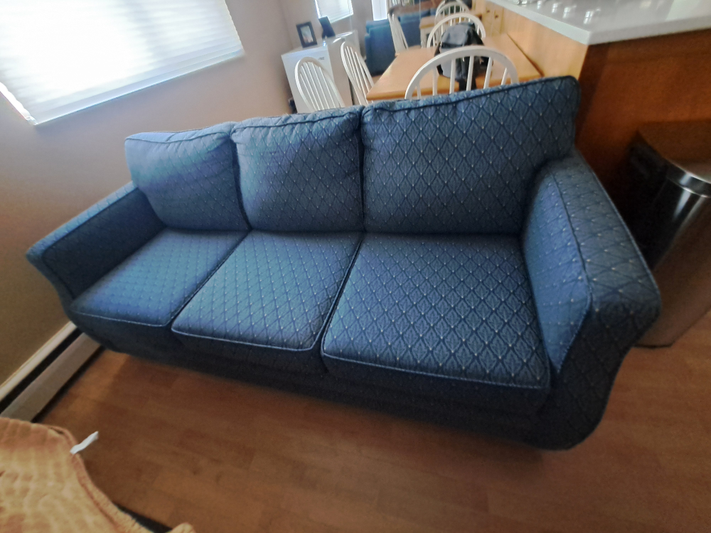 Blue Patterned Sofa - 74" Length - photo 2