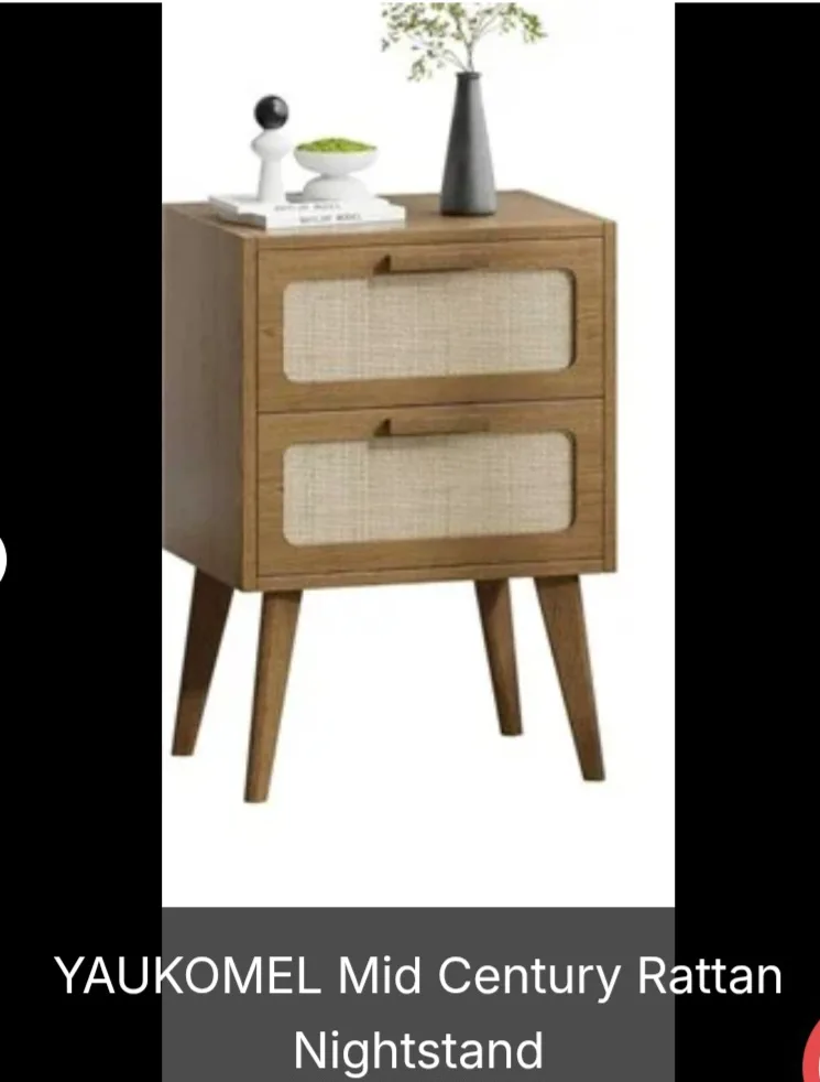 New Set of 2 YAUKOMEL Rattan Nightstand model CTG59BR thumbnail
