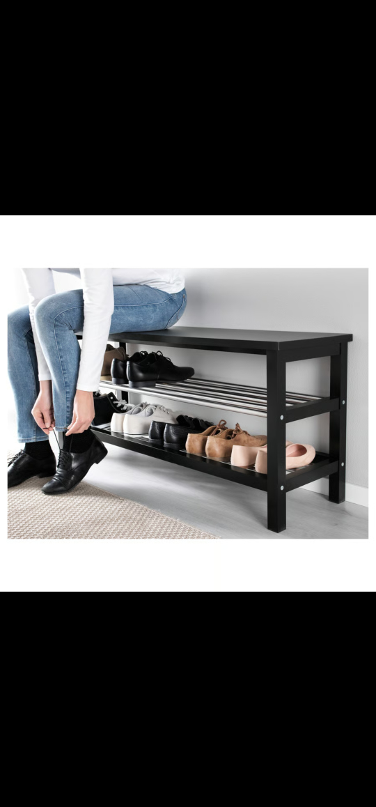 IKEA Shoe Rack & Bench - Black - photo 2