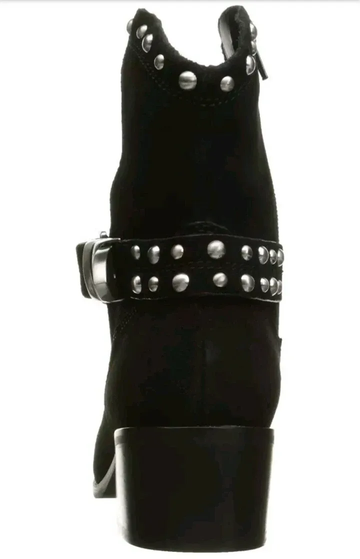 Black Suede Ankle Boots With Studs image indicator(4)